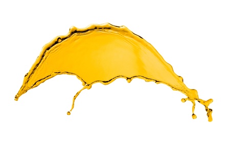 orange juice splash isolated on white background