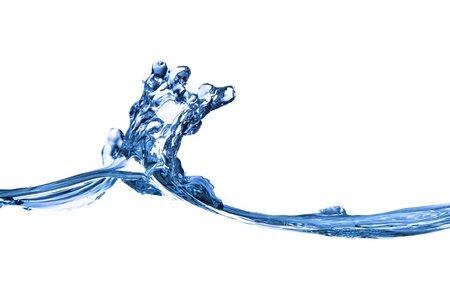 water wave close up shot on white background