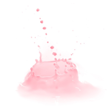 strawberry milk splash isolated on white backgroundの写真素材