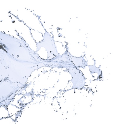 water splash isolated on white backgroundの写真素材
