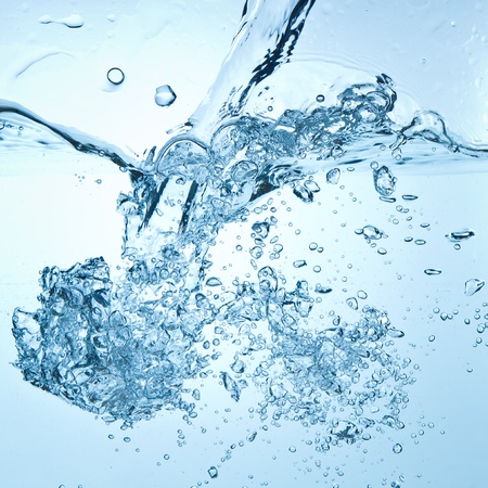 closeup of bubbles in blue water