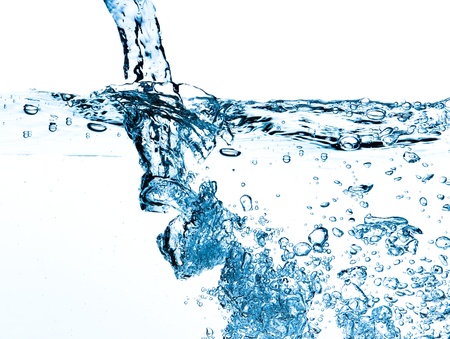 closeup of bubbles in water isolated on white backgroundの写真素材