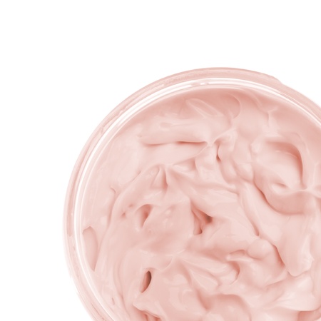 cosmetic cream in container isolated on white backgroundの写真素材