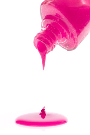 dripping nail polish isolated on white backgroundの写真素材