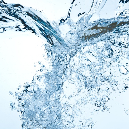 closeup of bubbles in blue waterの写真素材
