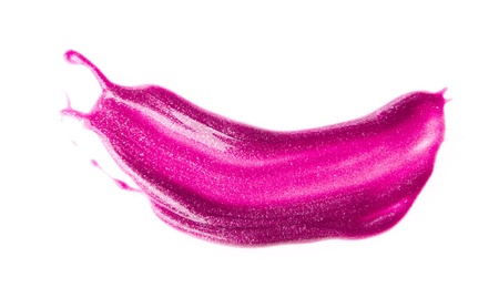 smudged lipstick isolated on white backgroundの写真素材