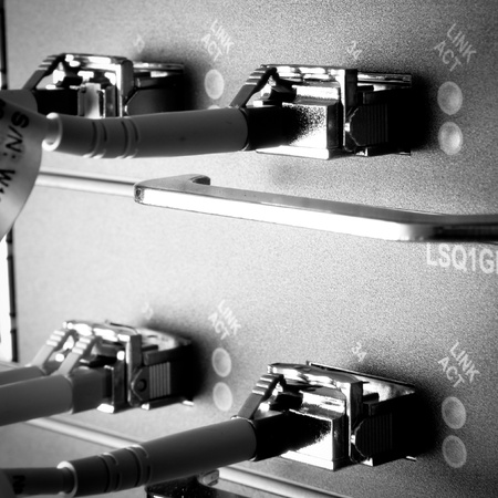 optic fiber cables connected to data center