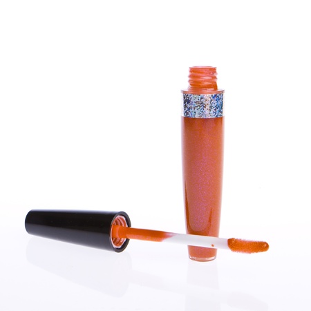 lip gloss isolated on white backgroundの写真素材
