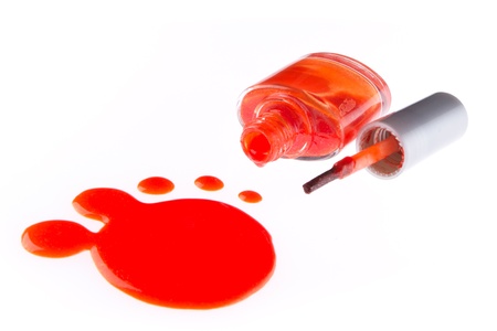 dripping nail polish isolated on white backgroundの写真素材