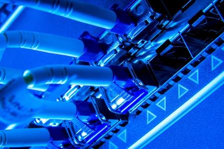 optic fiber cables connected to data center