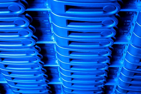 detail of data center with hard drivesの写真素材
