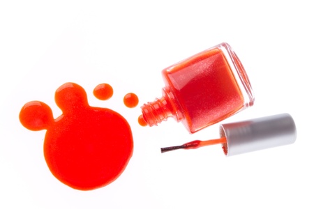 dripping nail polish isolated on white backgroundの写真素材