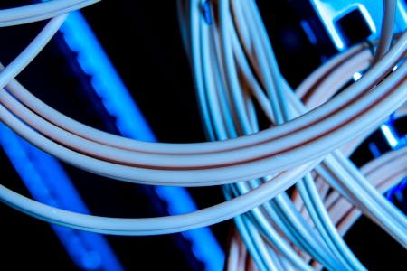 close up of network cablesの写真素材
