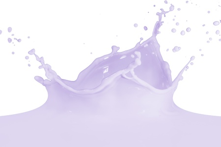 blueberry milk splash isolated on white backgroundの写真素材