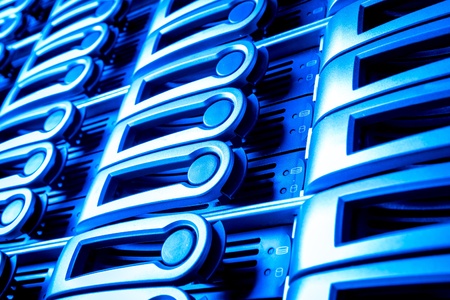 detail of data center with hard drivesの写真素材