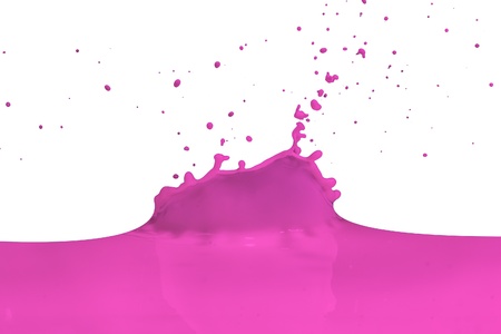 pink paint splashing on white