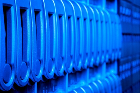 detail of data center with hard drivesの写真素材