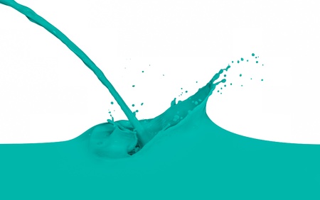 green paint splashing isolated on white