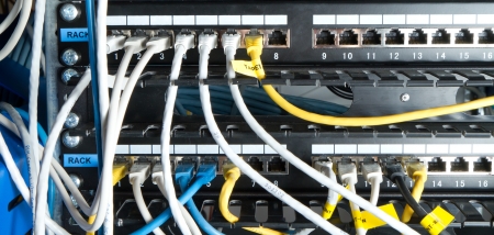 optic fiber cables connected to data center