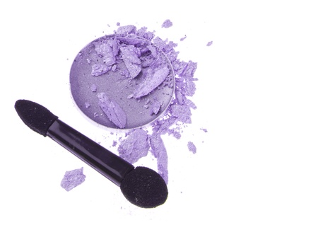 crushed eyeshadow isolated on white backgroundの写真素材