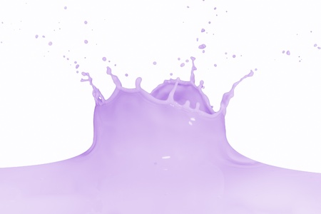 blueberry milk splash isolated on white backgroundの写真素材