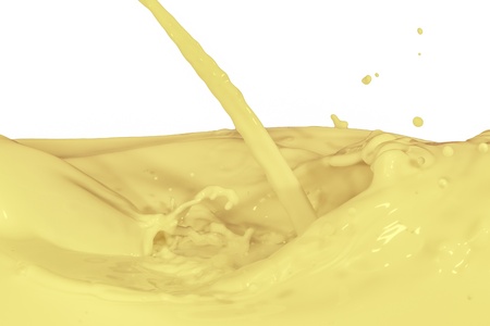 vanilla milk splash isolated on white backgroundの写真素材