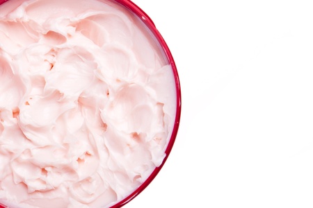 cosmetic cream in container isolated on white backgroundの写真素材