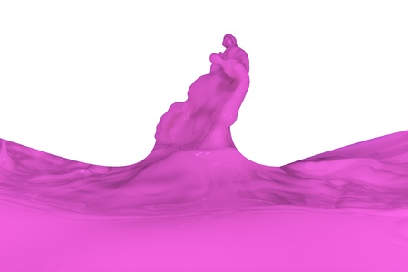 pink paint splashing on whiteの写真素材