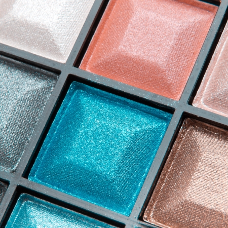 close up of compact eyeshadowsの写真素材