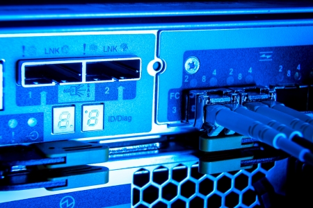 optic fiber cables connected to data center
