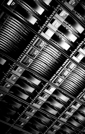 detail of data center with hard drivesの写真素材