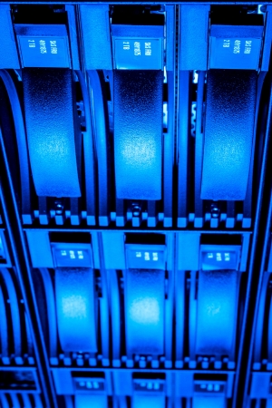 detail of data center with hard drivesの写真素材