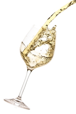 white wine splash isolated on whiteの写真素材