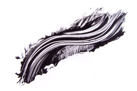black mascara stroke isolated on white backgroundの写真素材