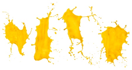 yellow paint splash collectionの写真素材