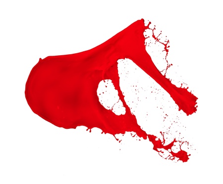 red paint splash isolated on white backgroundの写真素材