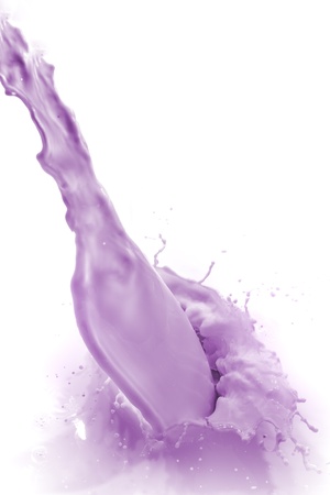 blueberry drink splashing on white backgroundの写真素材