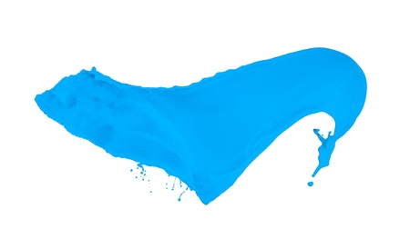 blue paint splash isolated on white backgroundの写真素材