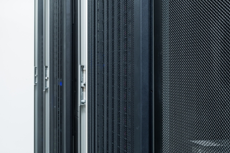 network server room with racks