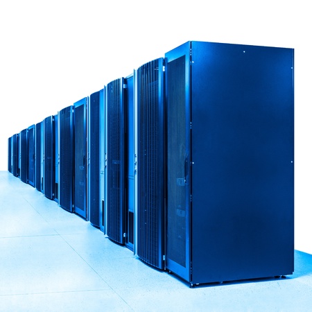 network server room with racks