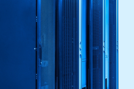 network server room with racks