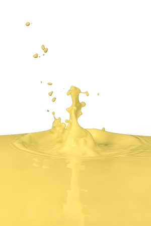 vanilla milk splash isolated on white backgroundの写真素材