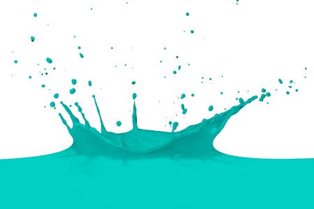 green paint splashing isolated on white