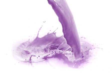 blueberry drink splashing on white backgroundの写真素材