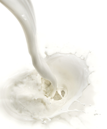 splashing milk on whiteの写真素材