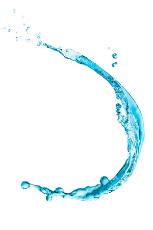turquoise water splash isolated on white backgroundの写真素材