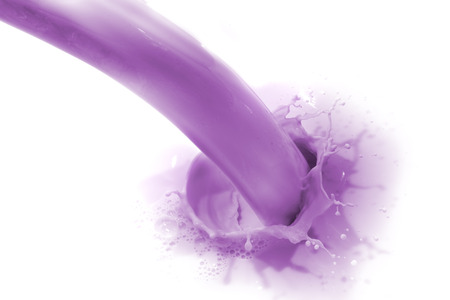 blueberry drink splashing on white backgroundの写真素材