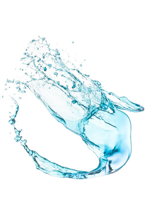 turquoise water splash isolated on white backgroundの写真素材