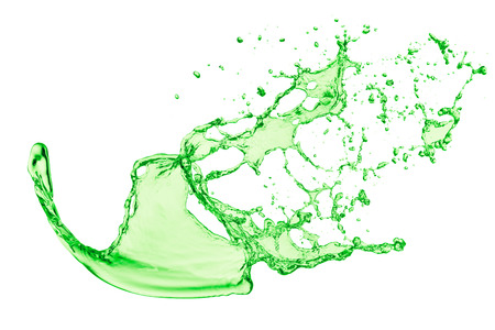 green juice splash on white backgroundの写真素材