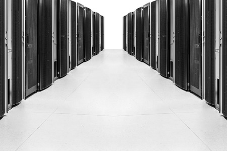 network server room with racks